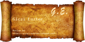 Giczi Eszter névjegykártya
